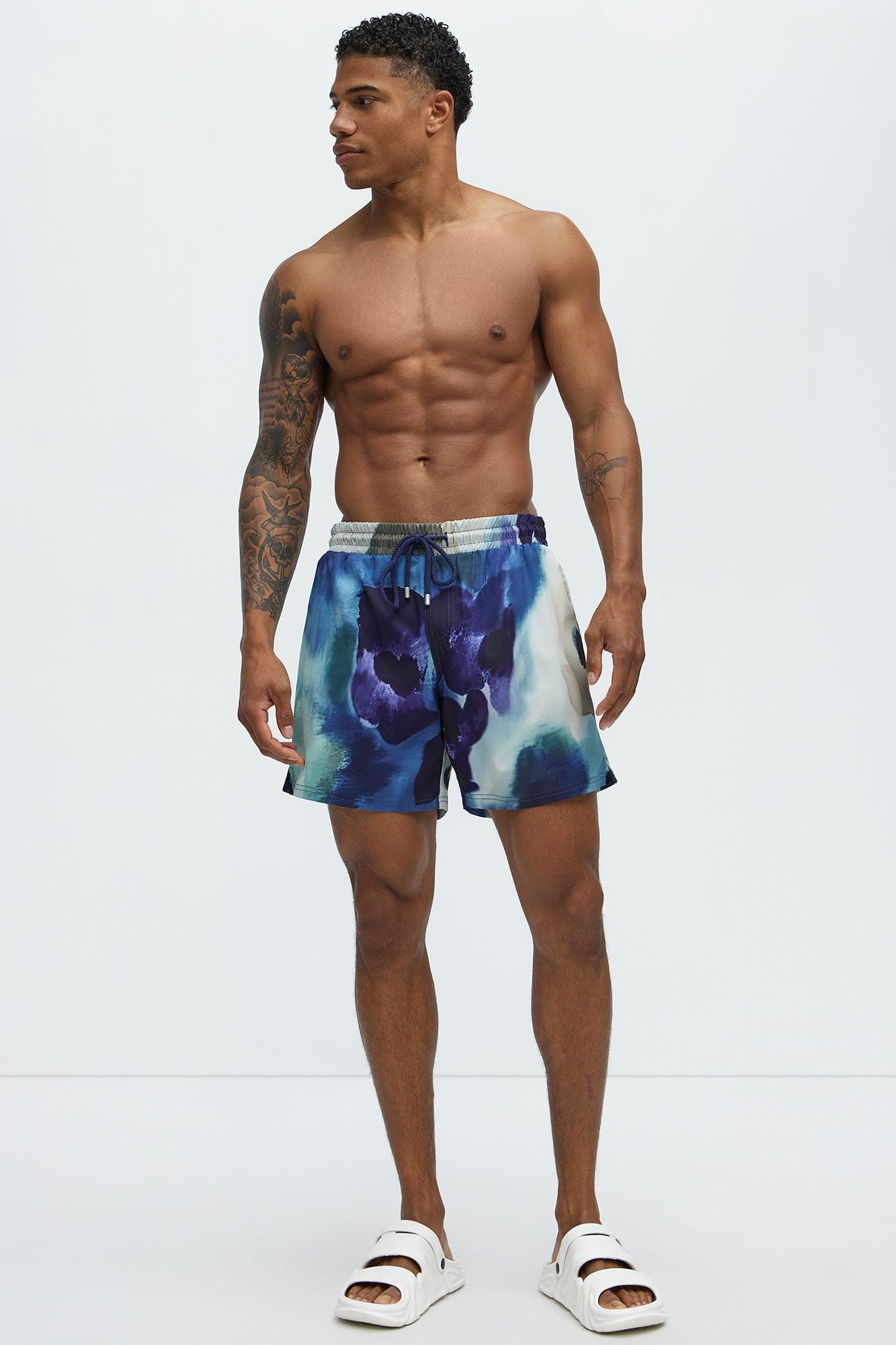 Waterfall Swim Mid Trunk - Blue/combo Product Image