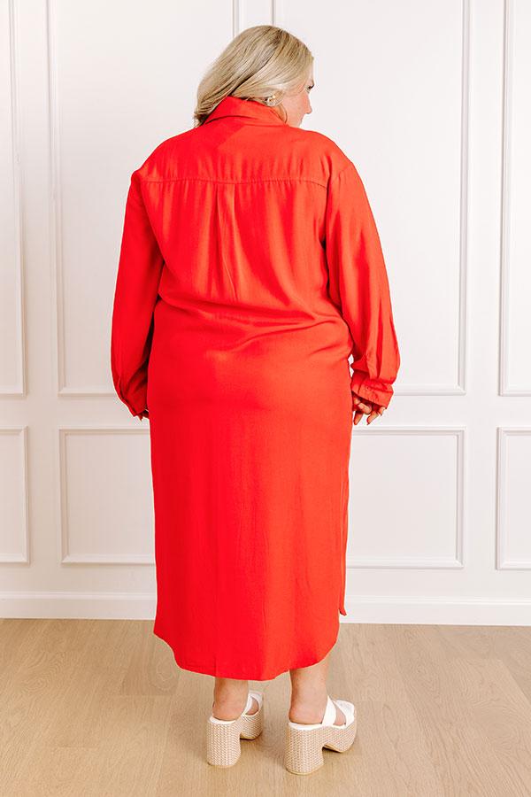 Chic Vibes Button Down Midi Dress Curves Product Image