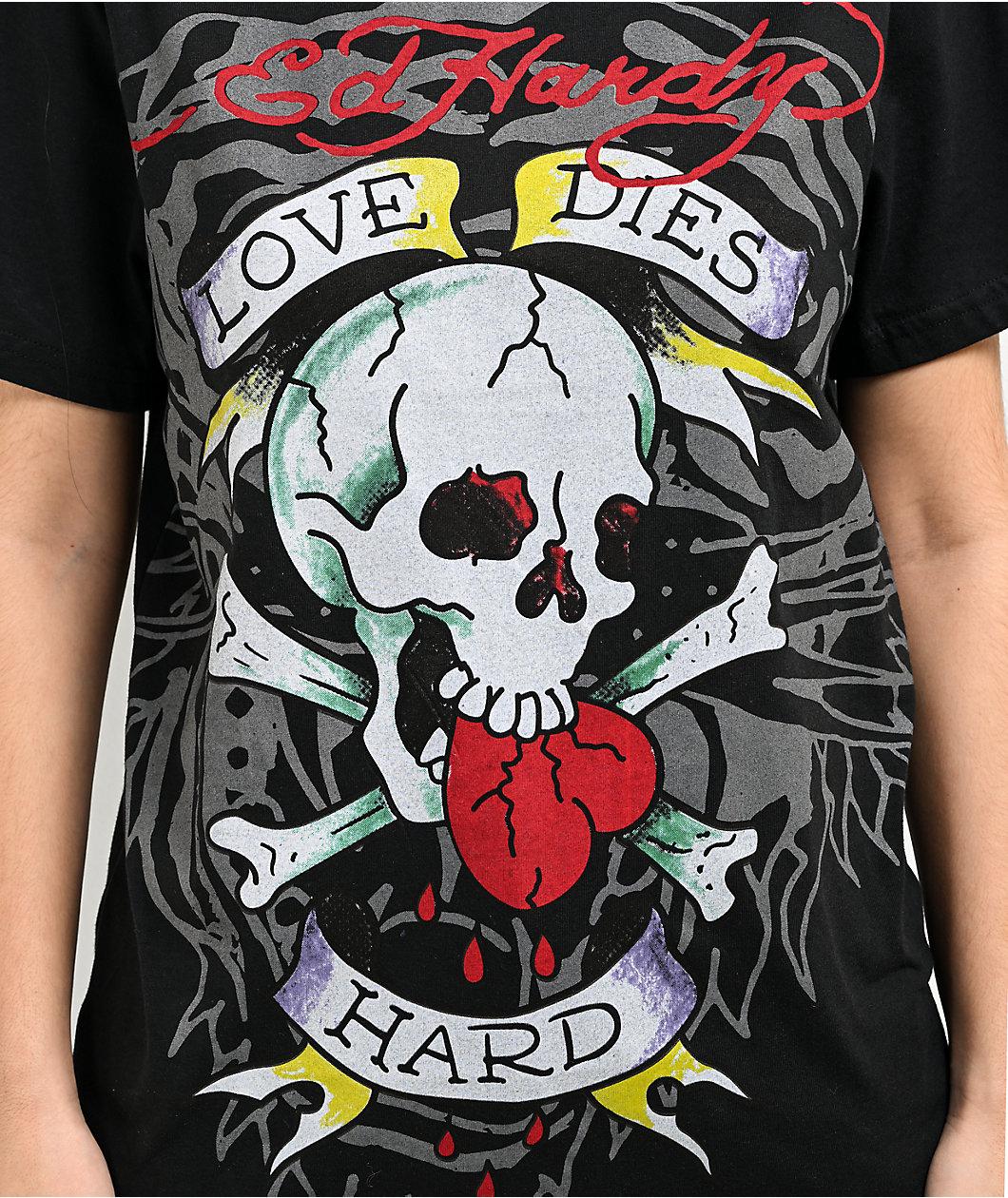 Ed Hardy Love Skull Black T-Shirt Product Image