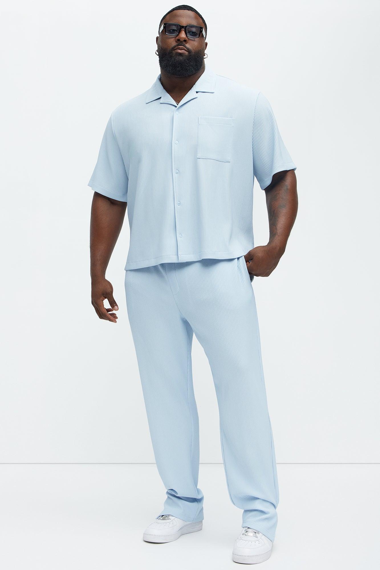 Show Up Slim Slit Pants - Light Blue Product Image