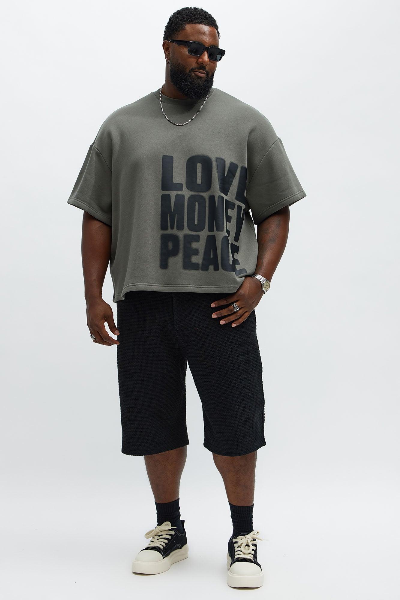 Tyson Oversized Spray Paint Short Sleeve Tee - Dark Grey Male Product Image