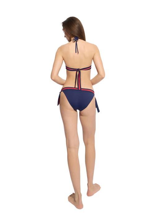 Vilebrequin Women's Horizon Stripes Halter Bikini Top in Bleu Marine at Nordstrom, Size X-Small Product Image