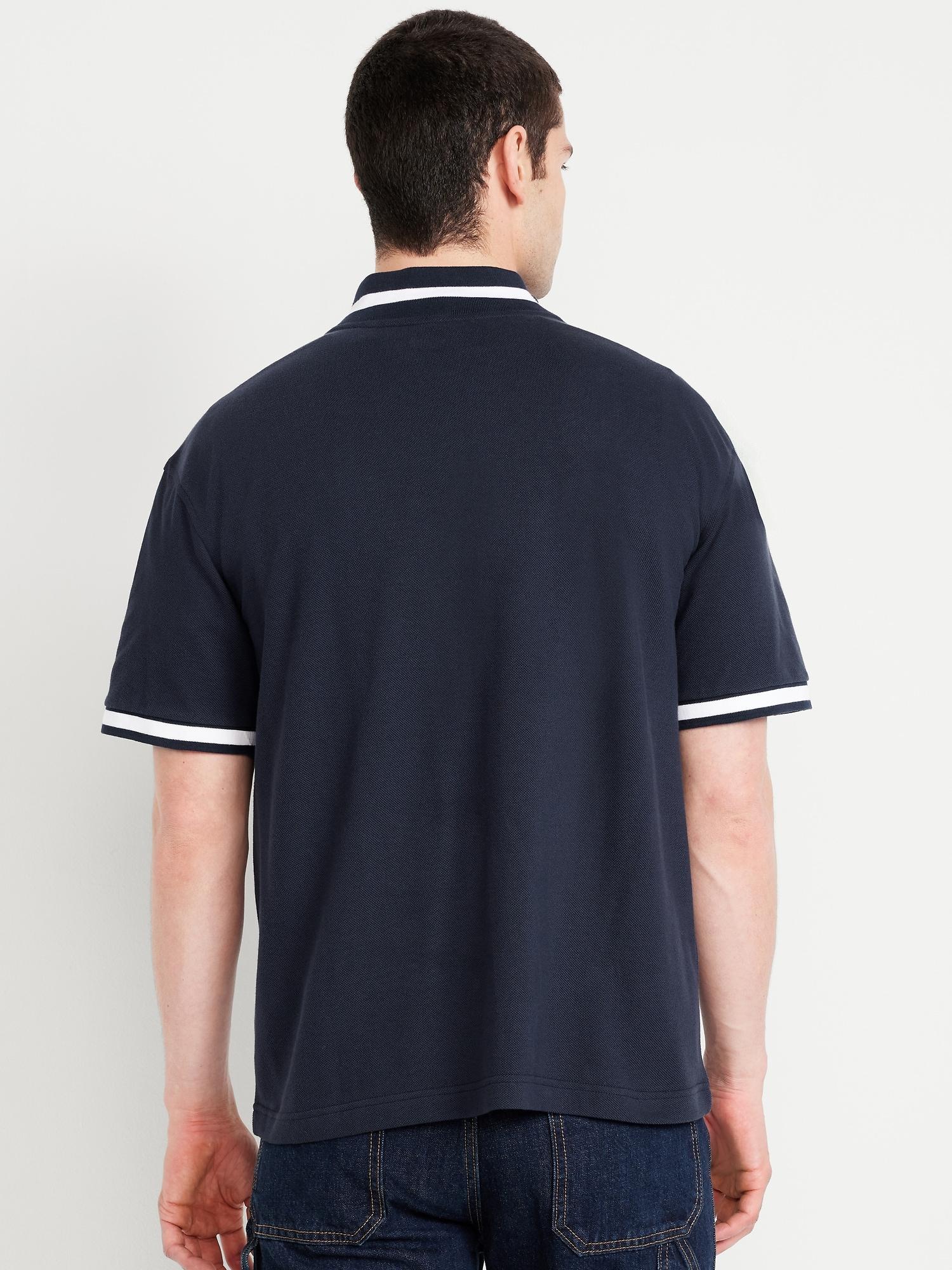 Mock-Neck Pique Quarter Zip Product Image