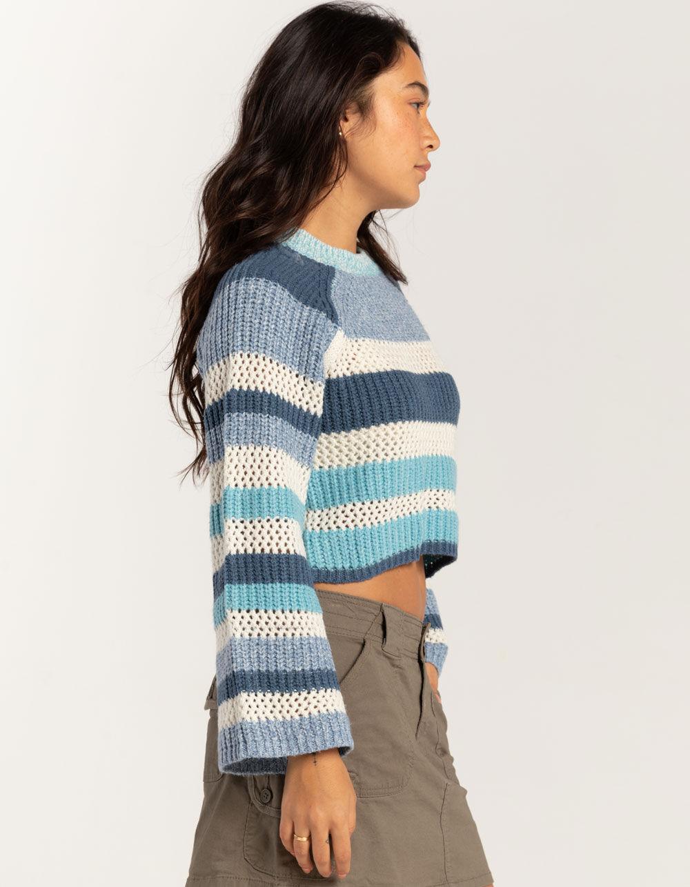 RSQ Womens Mix Stitch Stripe Sweater - BLUE COMBO Product Image