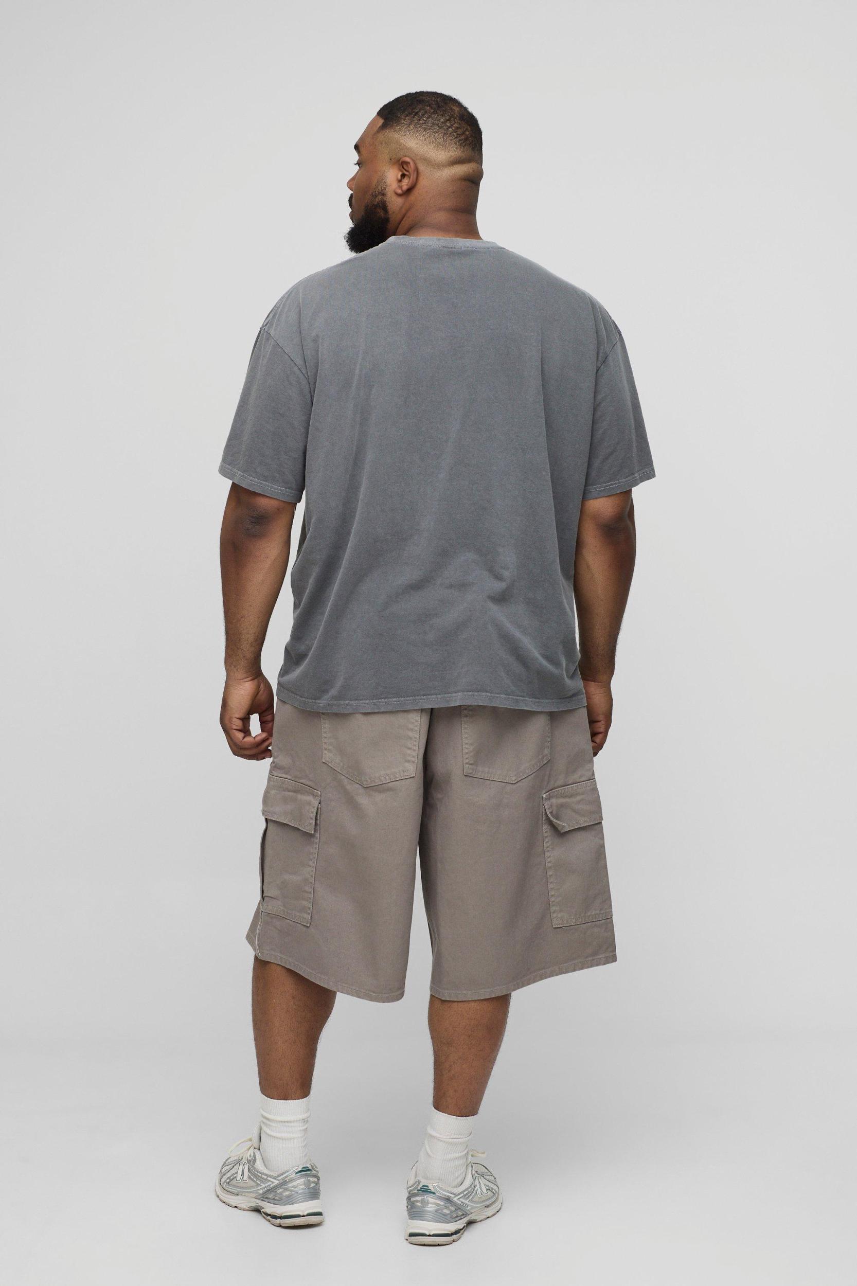 Plus Oversized Washed Renaissance Print T-Shirt | boohooMAN USA Product Image