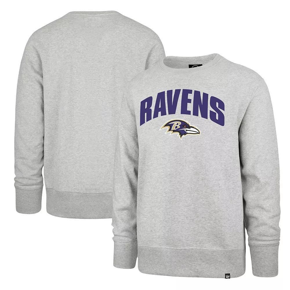 Men's '47 Gray Baltimore Ravens Headline Pullover Sweatshirt, Size: Large, Grey Product Image
