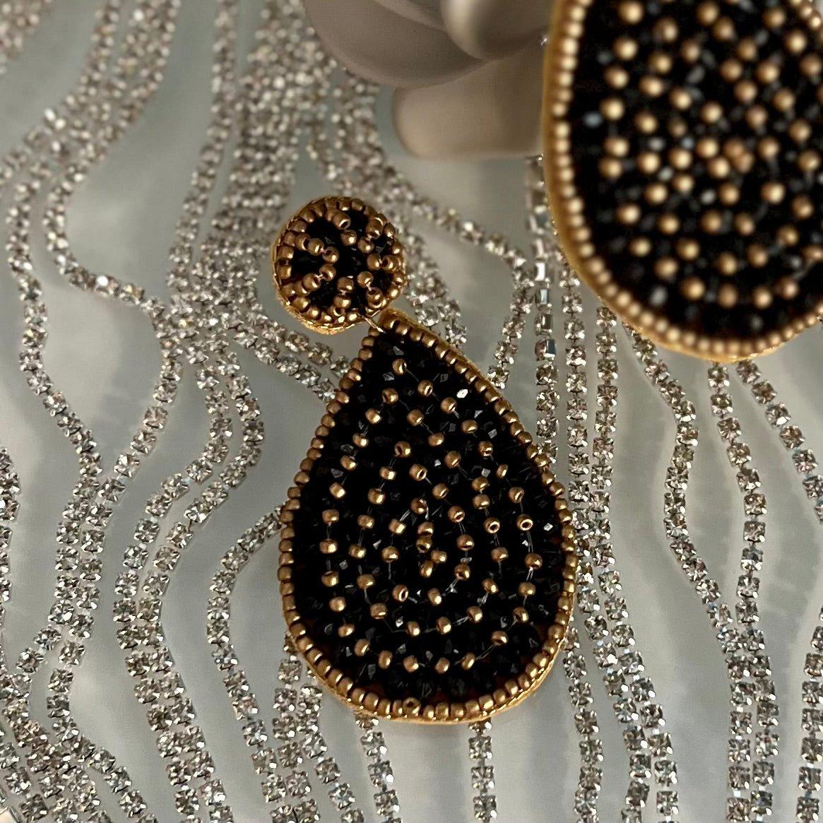 Seed Bead Tear Earrings- 4 Colors Product Image