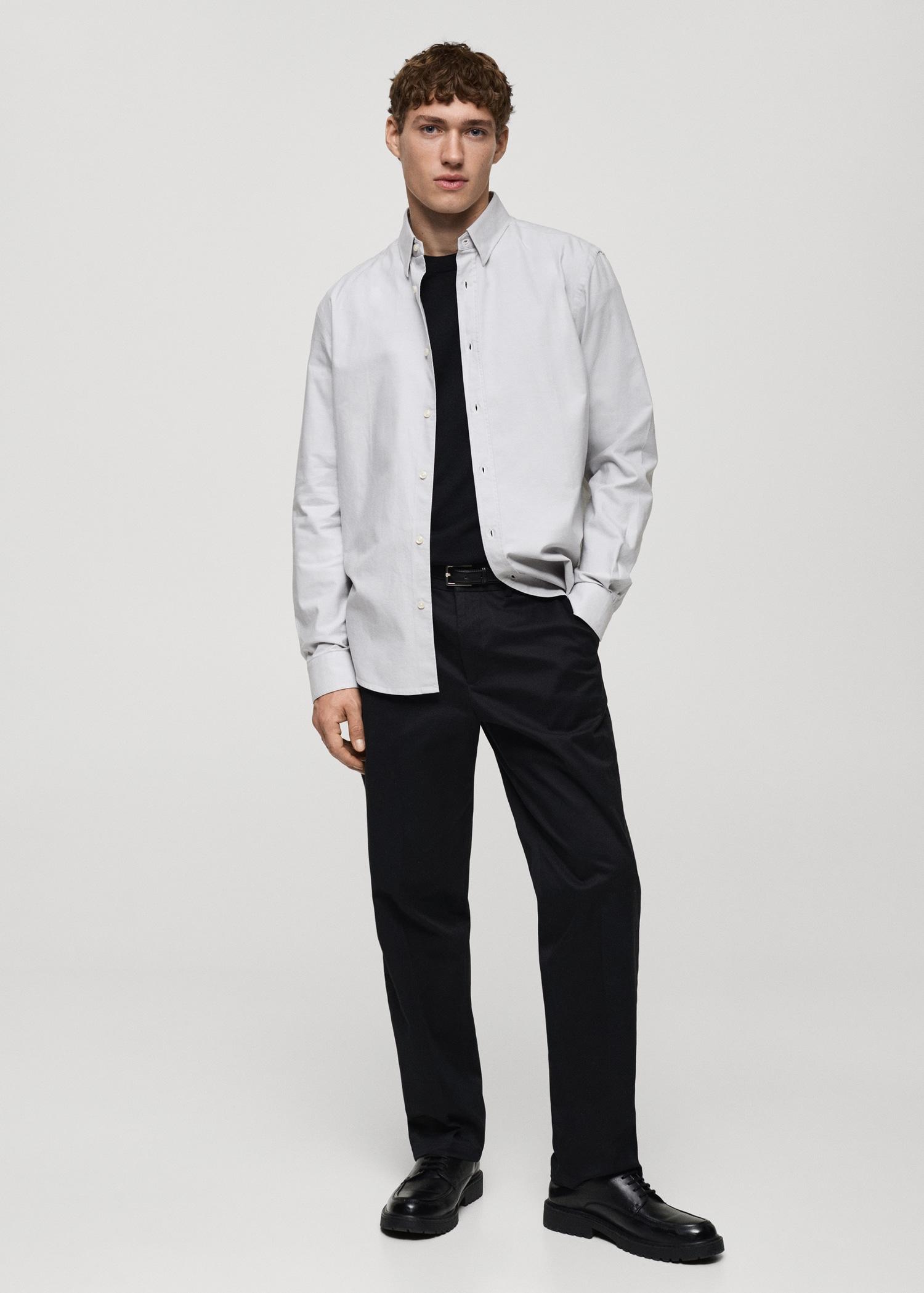 100% cotton Oxford shirt - Men | MANGO USA Product Image