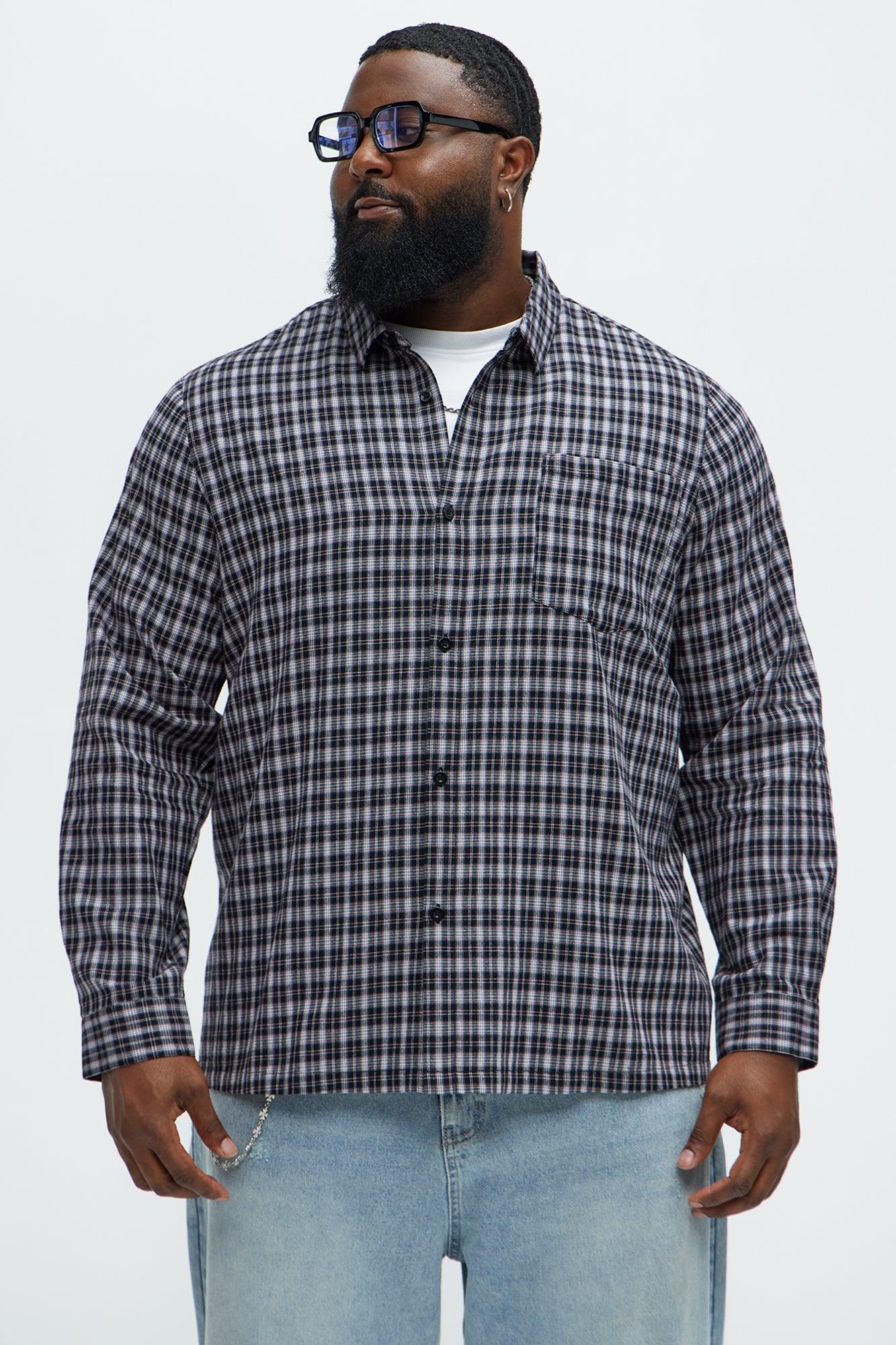Carson Plaid Classic Long Sleeve Button Up - Black/combo Male Product Image