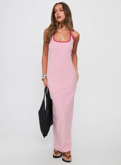 Teisha Halter Maxi Dress Pink Product Image