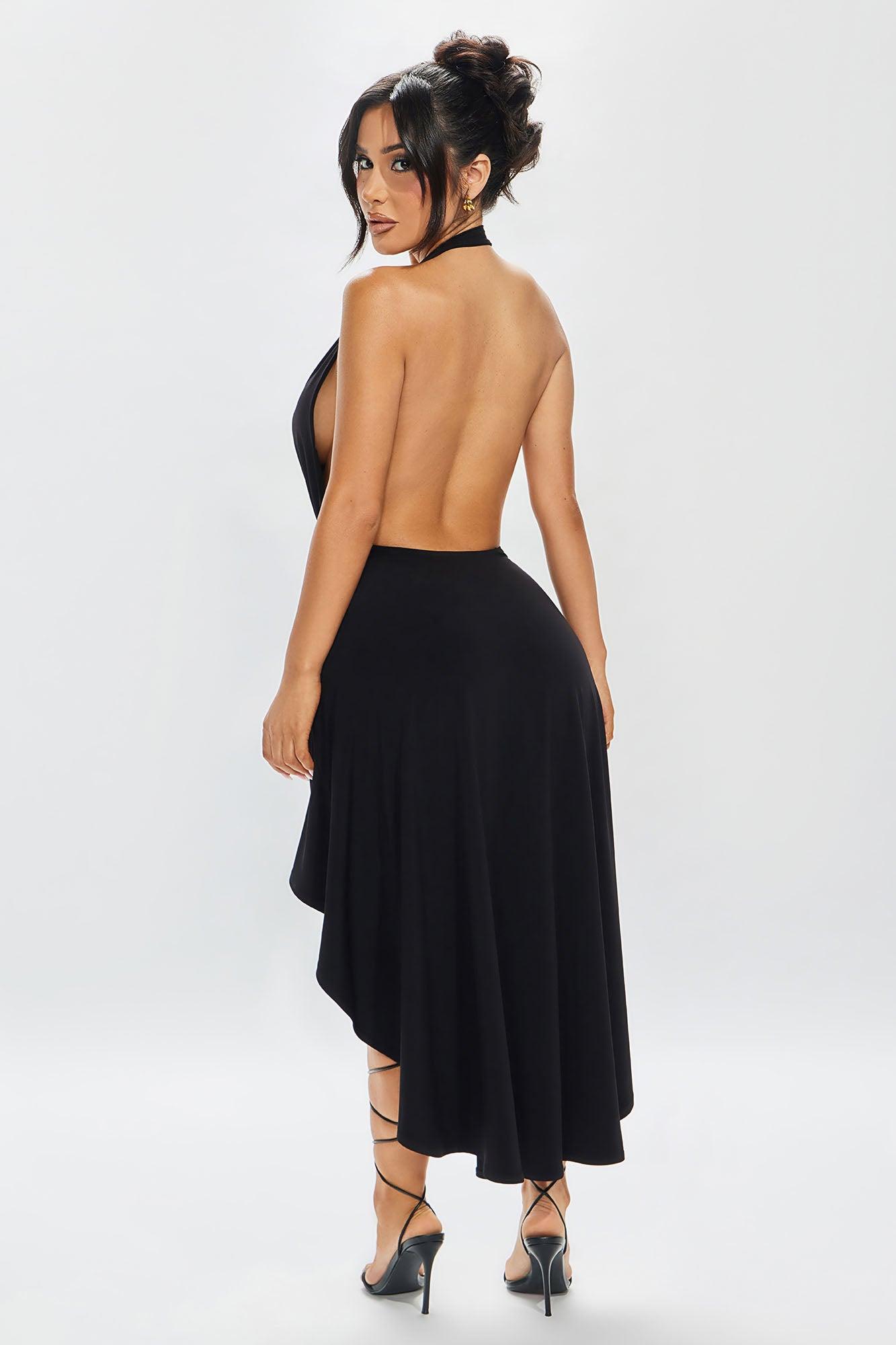 Harper High Low Mini Dress - Black Product Image