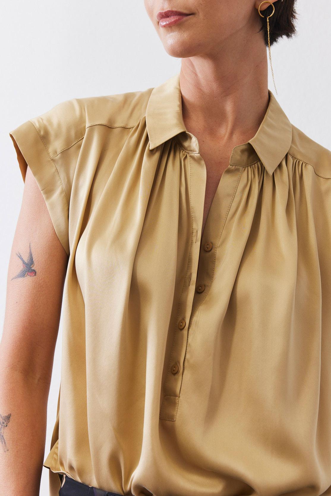 The Nonchalant Oversized Silk Blouse Product Image