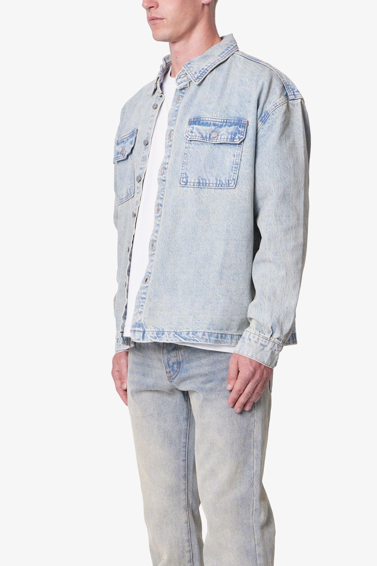 Denim Shirt Jacket - Light Blue Product Image