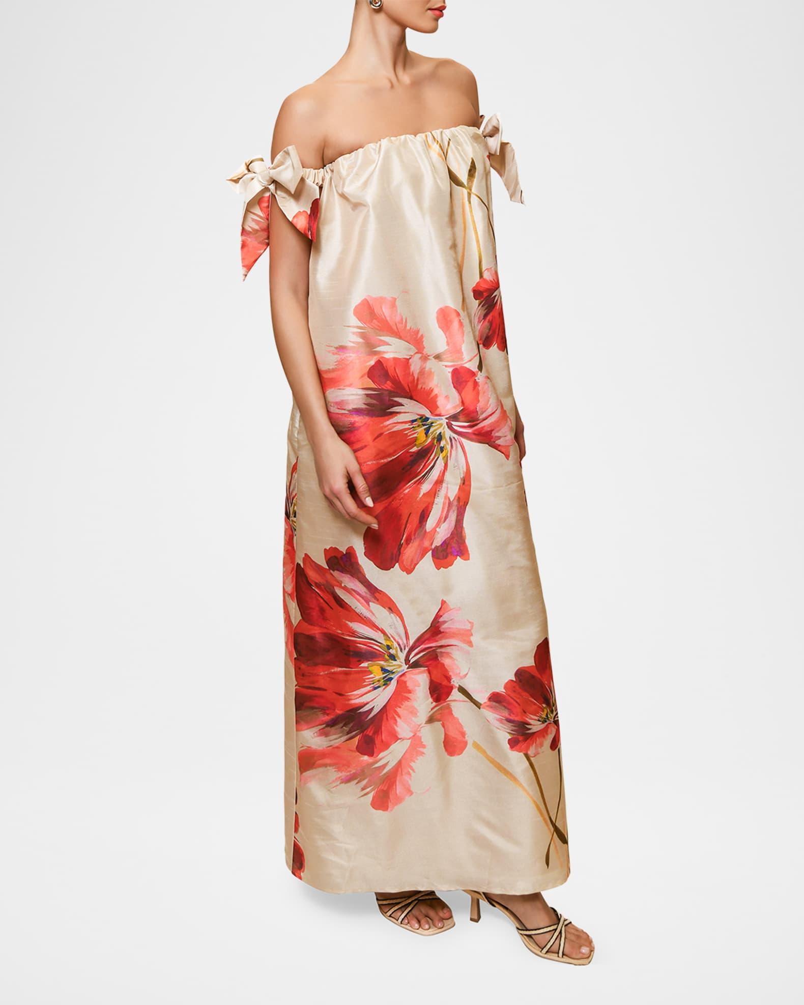 Iris Off-Shoulder Trapeze Maxi Dress Product Image