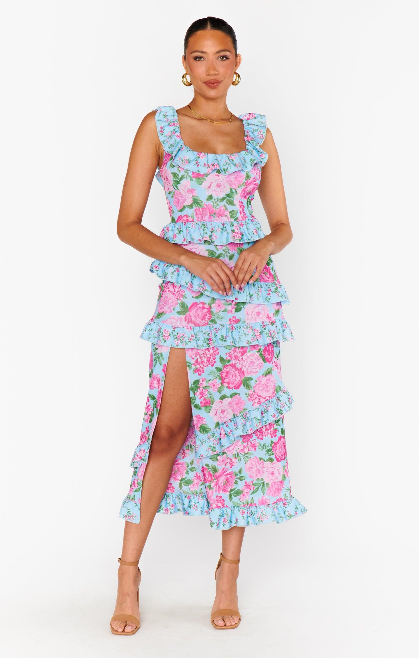 Greta Dress ~ Cottage Floral Multi Stretch Product Image