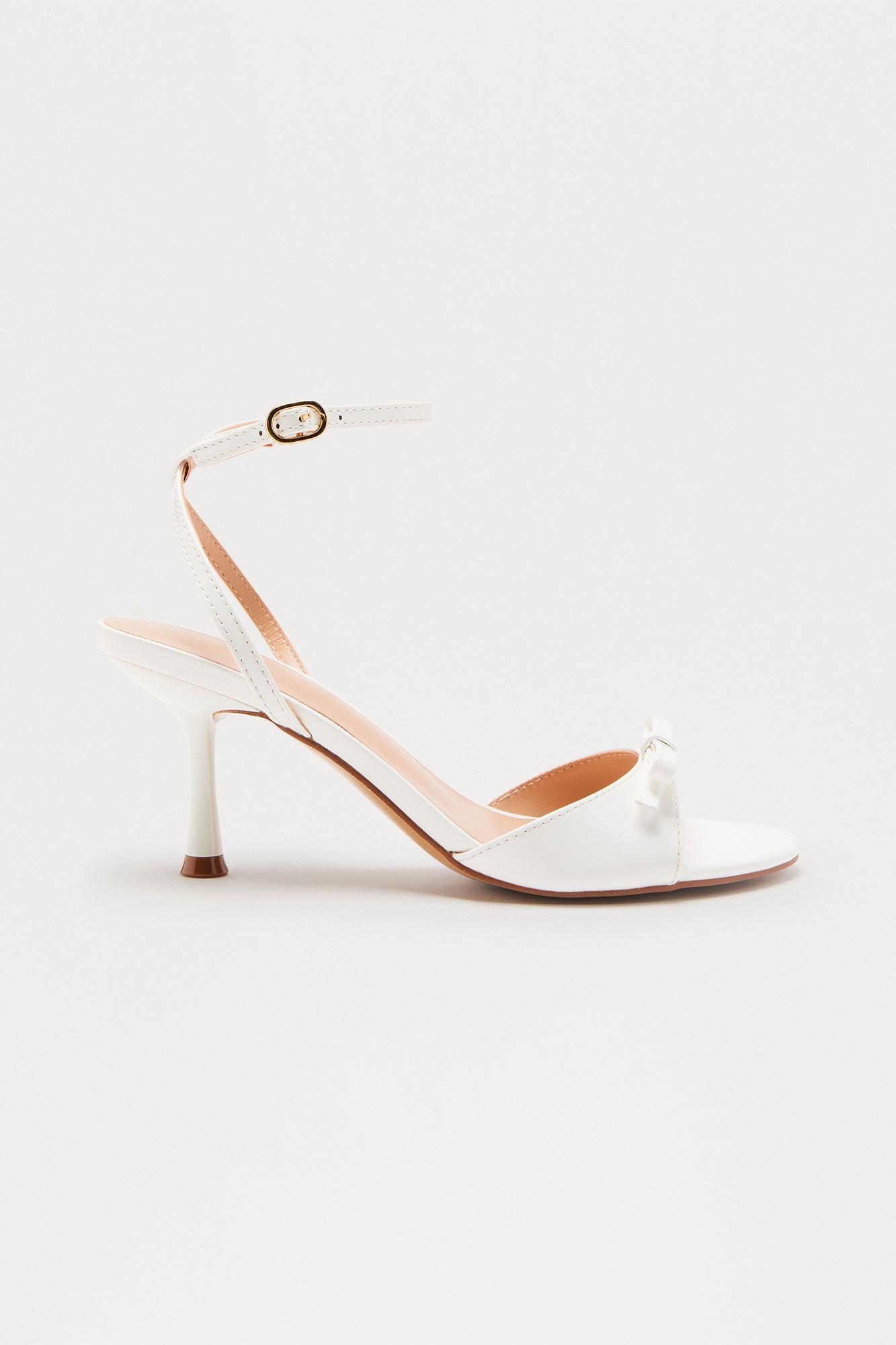 Arletta Ankle Strap Heels - White Female Product Image