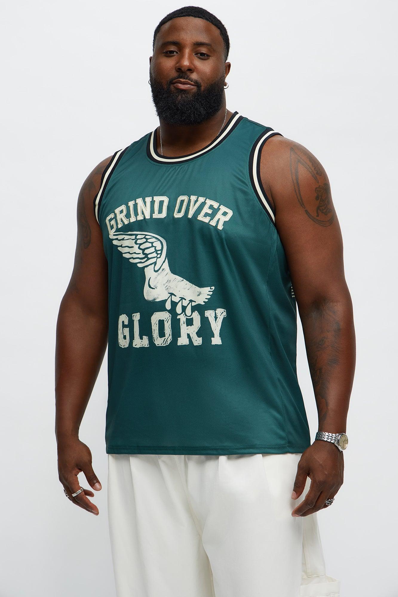 Basketball Jersey Grind Over Glory Tank Top - Green Male Product Image