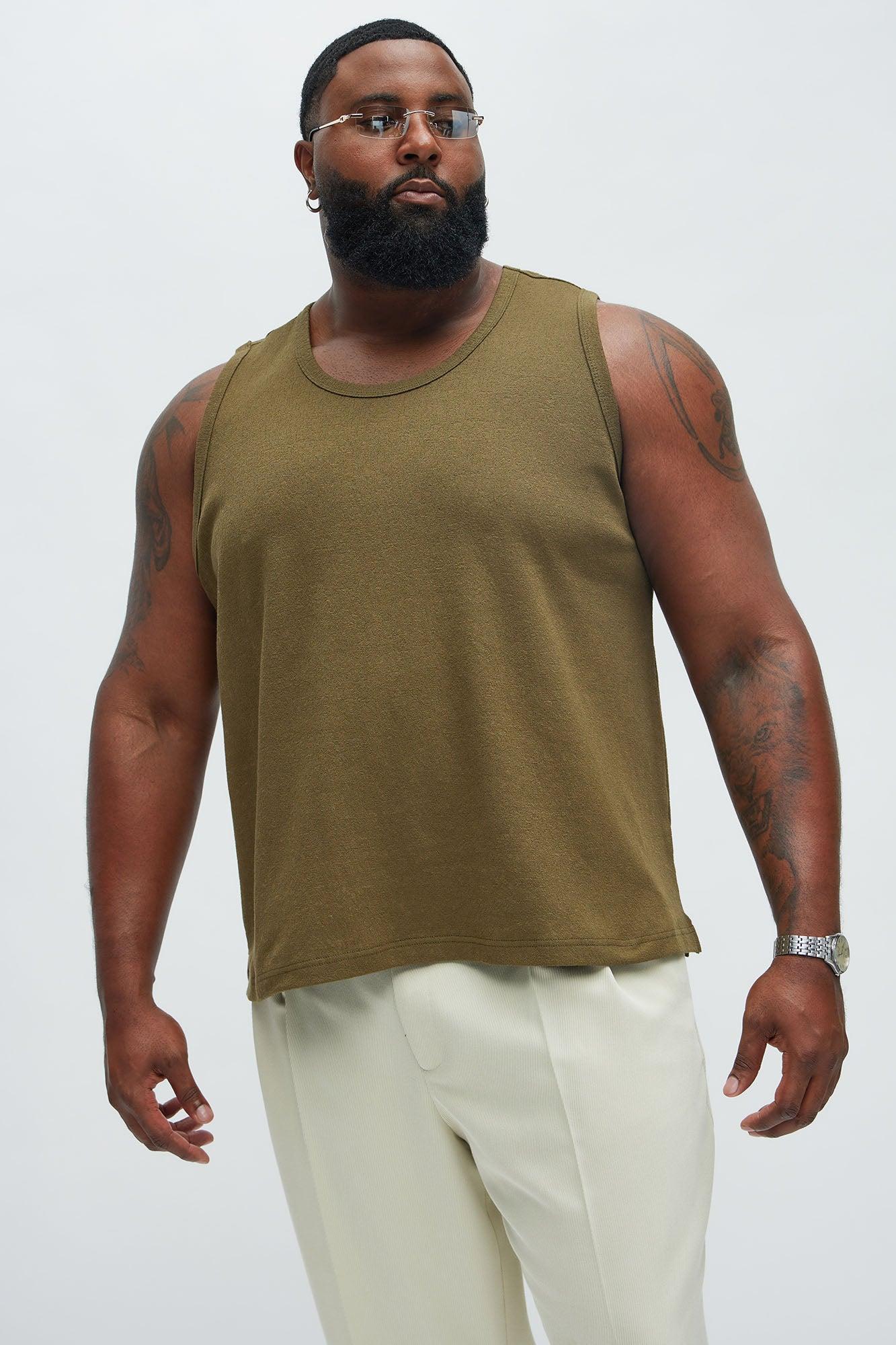 Duval Textured Relaxed Tank - Olive Product Image