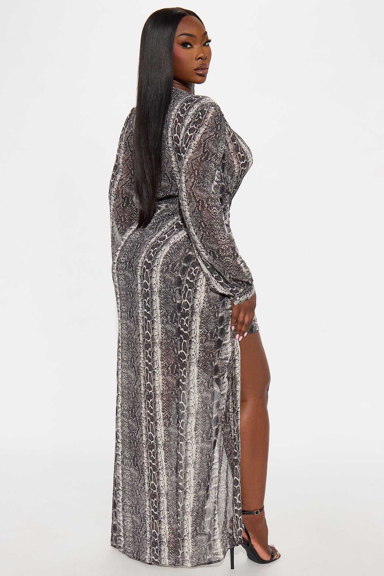 Martina Chiffon Maxi Dress - Grey/combo Female Product Image