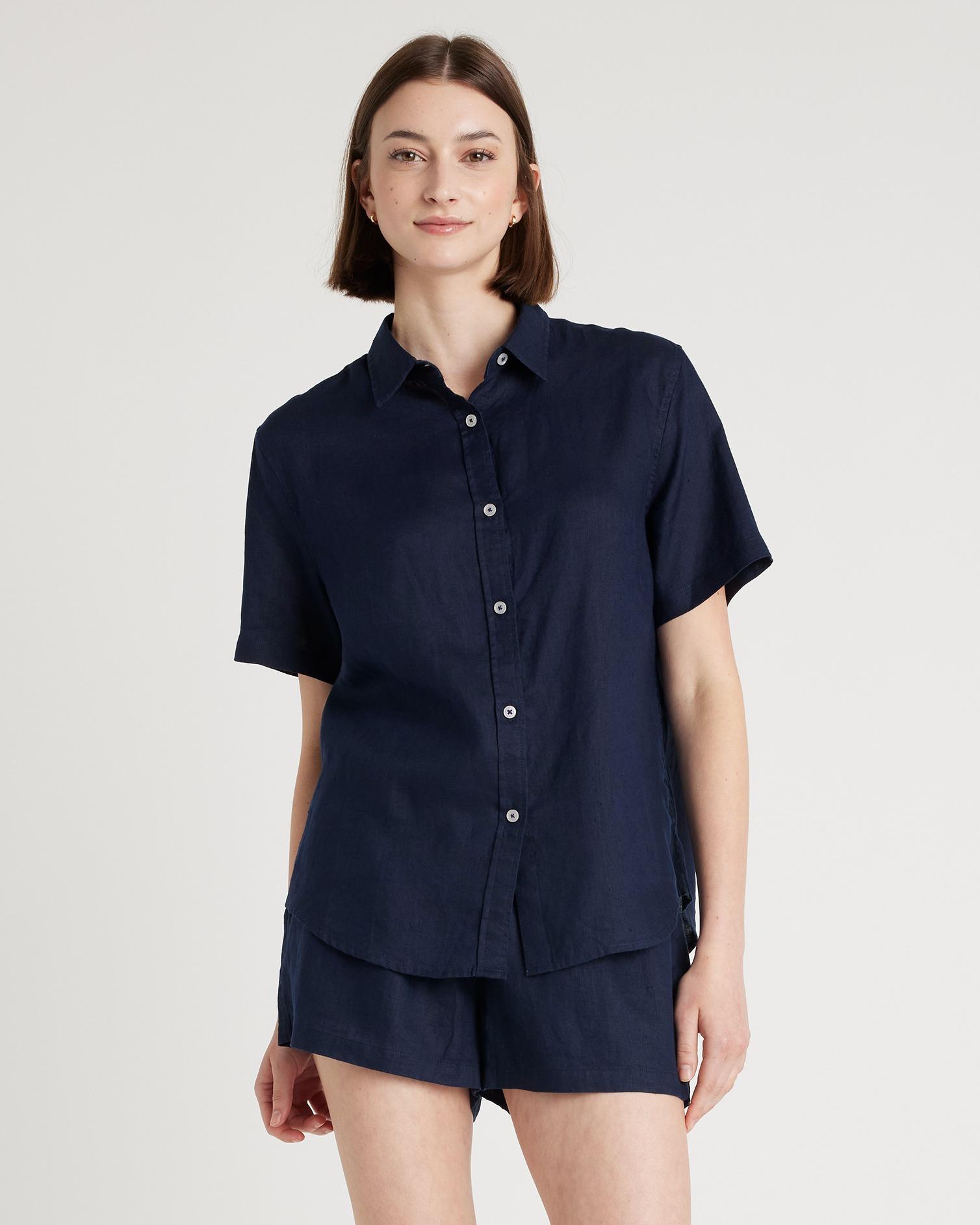 Quince | Women's 100% European Linen Shorts Pajama Set Size XL Product Image