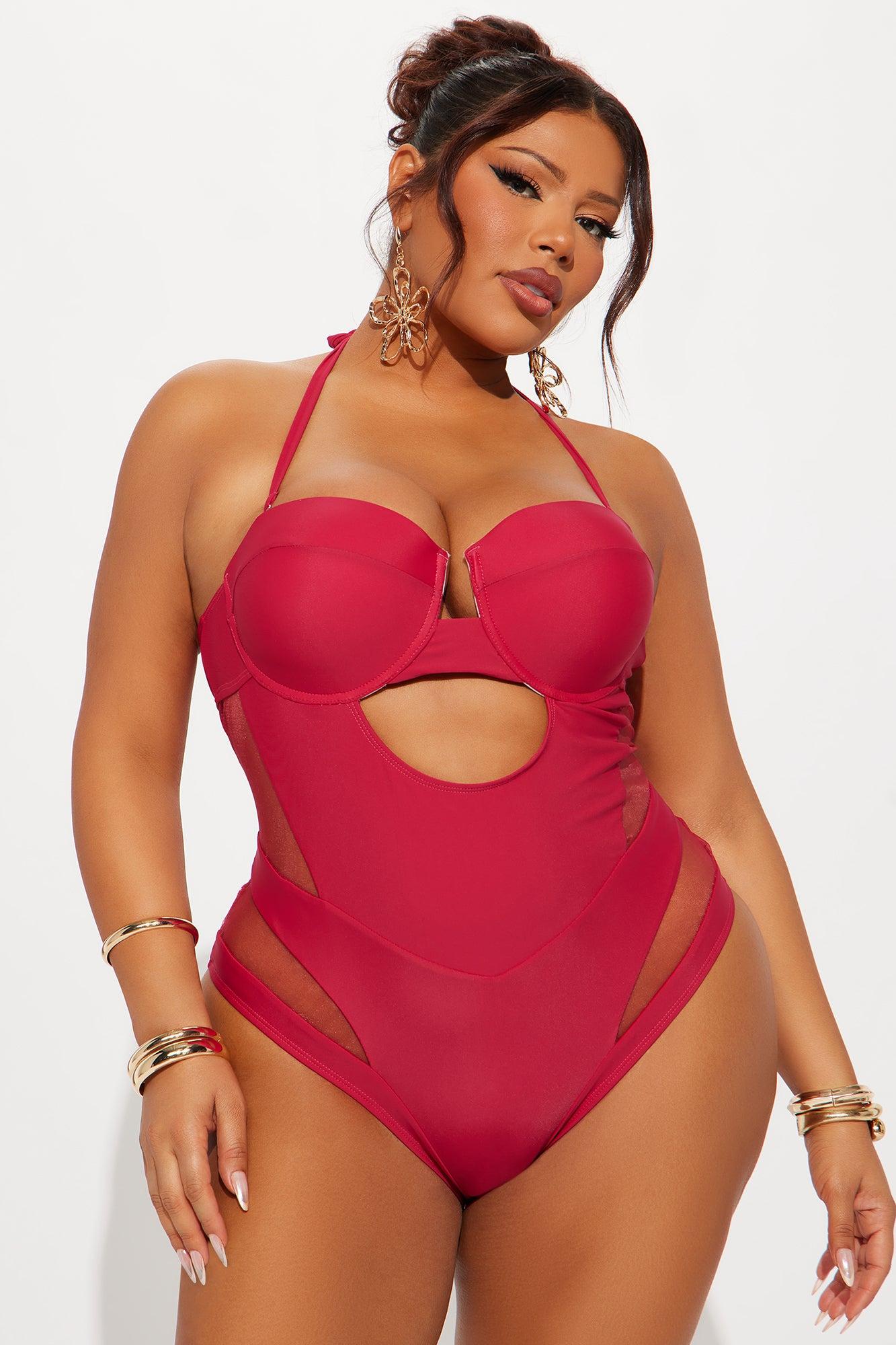 Megan Cutout 1 Piece Swimsuit - Red Product Image