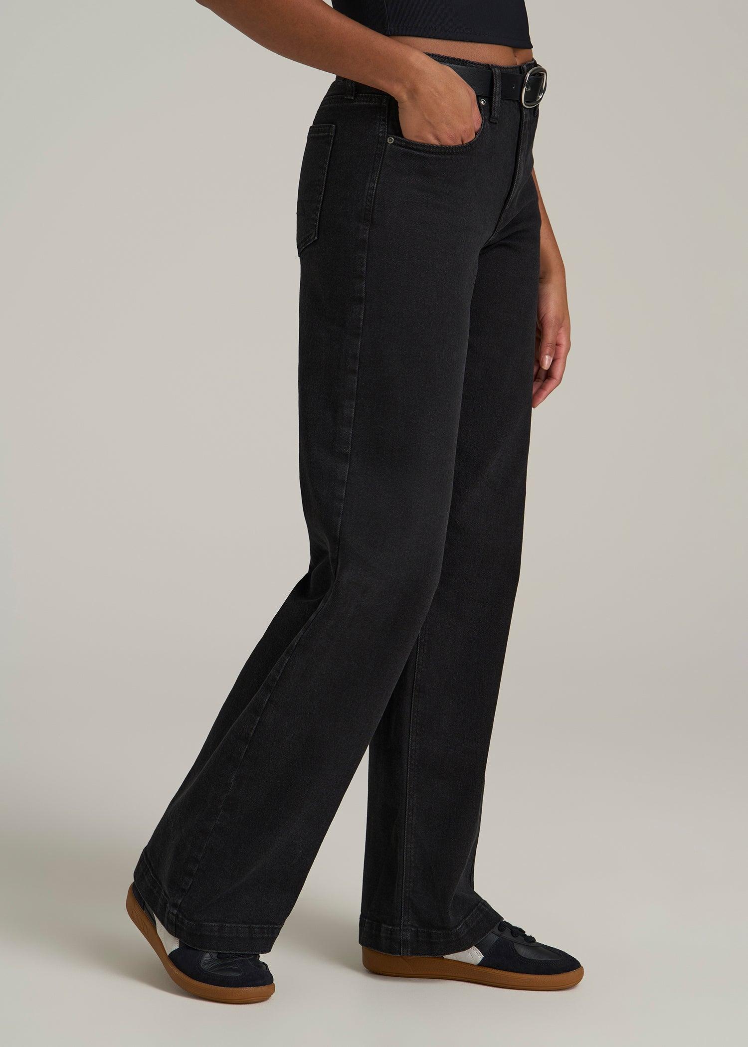 Luna High-Rise Wide-Leg Jeans for Tall Women in Onyx Black Wash Female Product Image