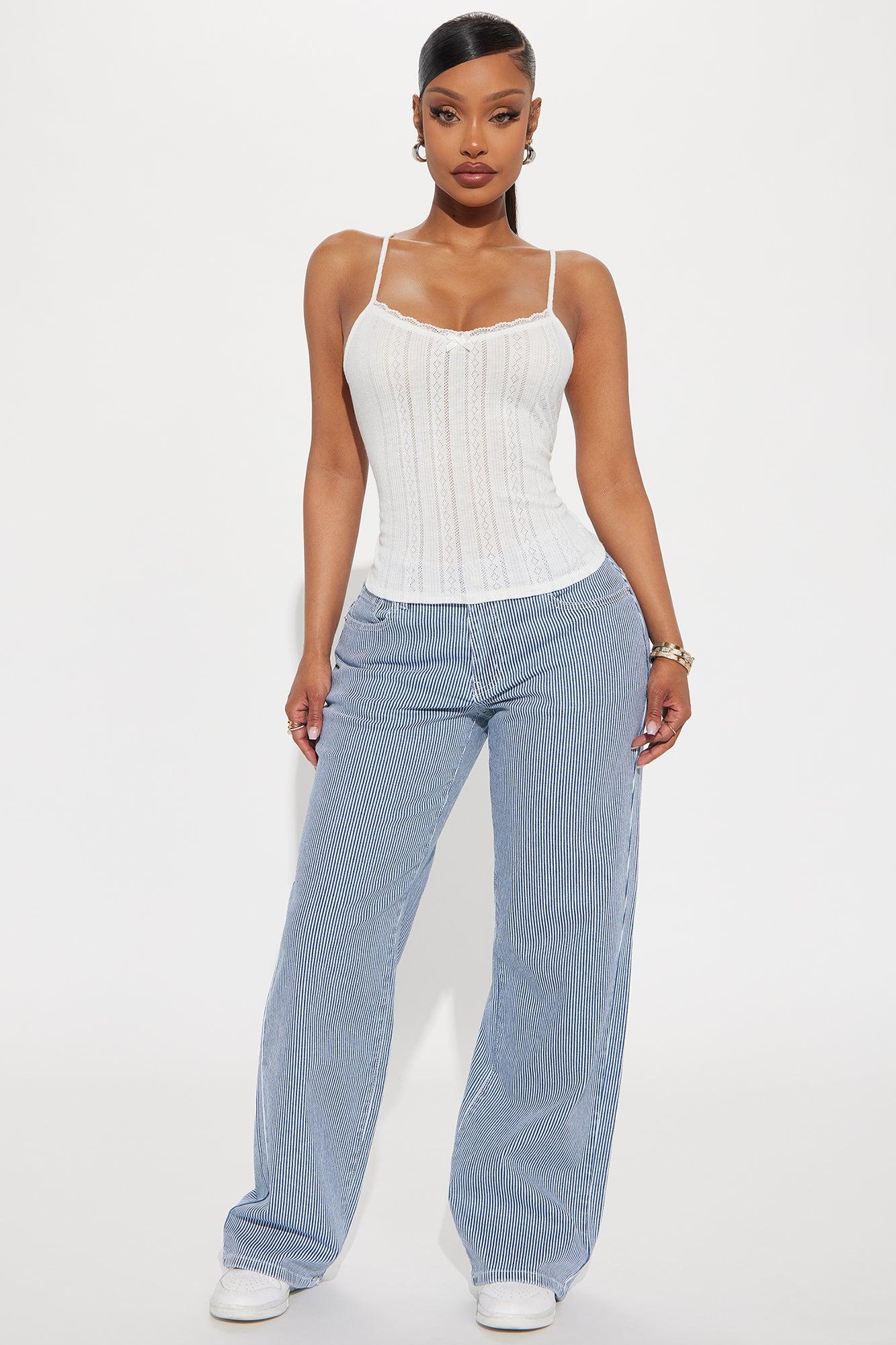 Chloe Lace Trim Cami - White Product Image