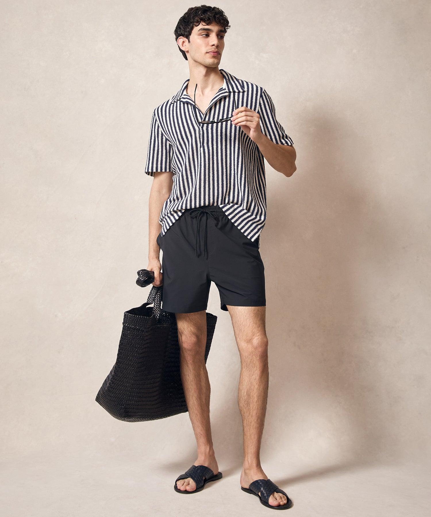 Vertical Stripe Polo in Classic Navy Product Image