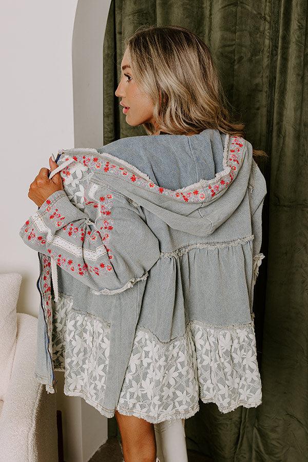 Wildflower Fields Denim Jacket in Light Wash Product Image