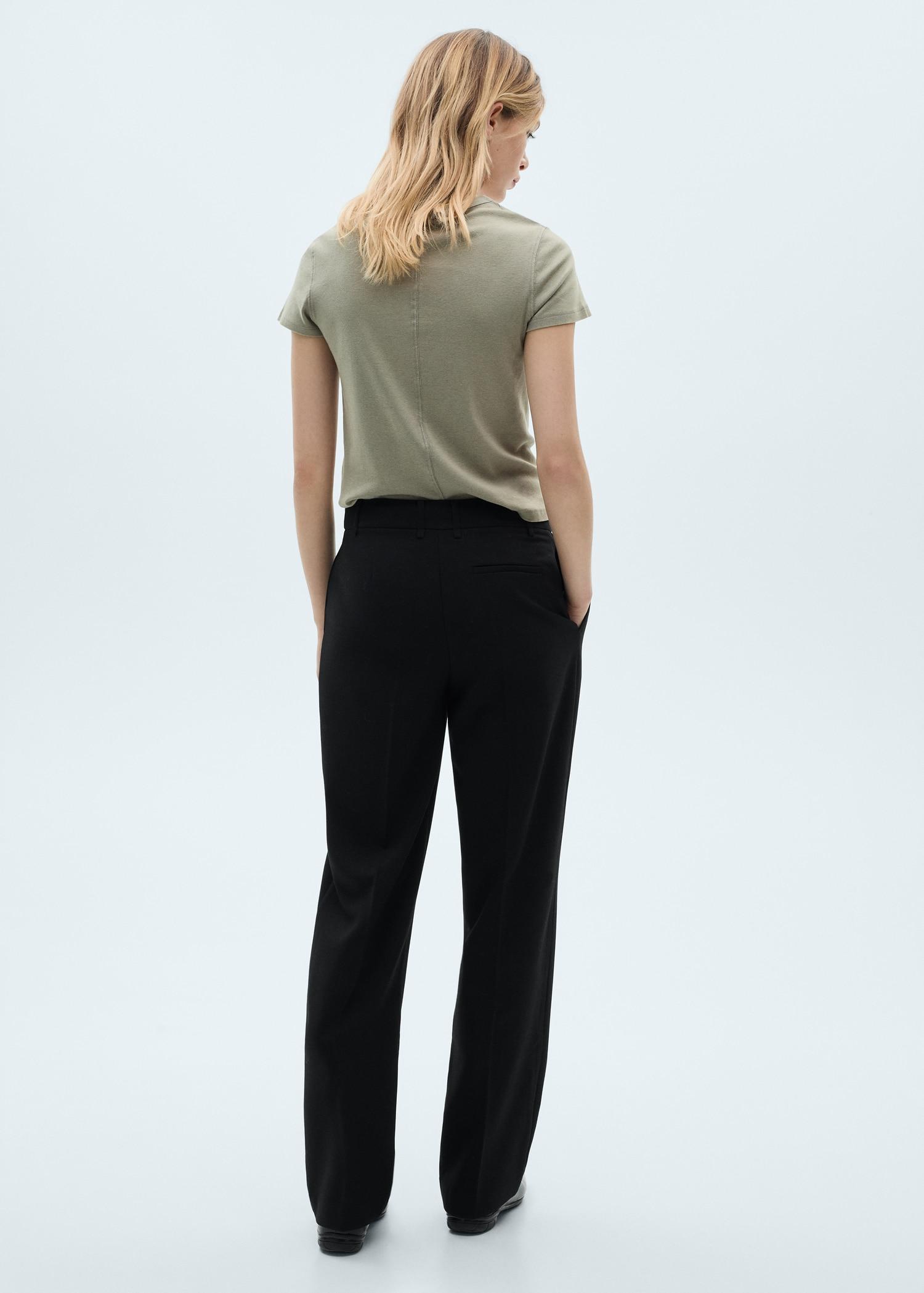 Straight-fit pleated pants - Women | MANGO USA Product Image
