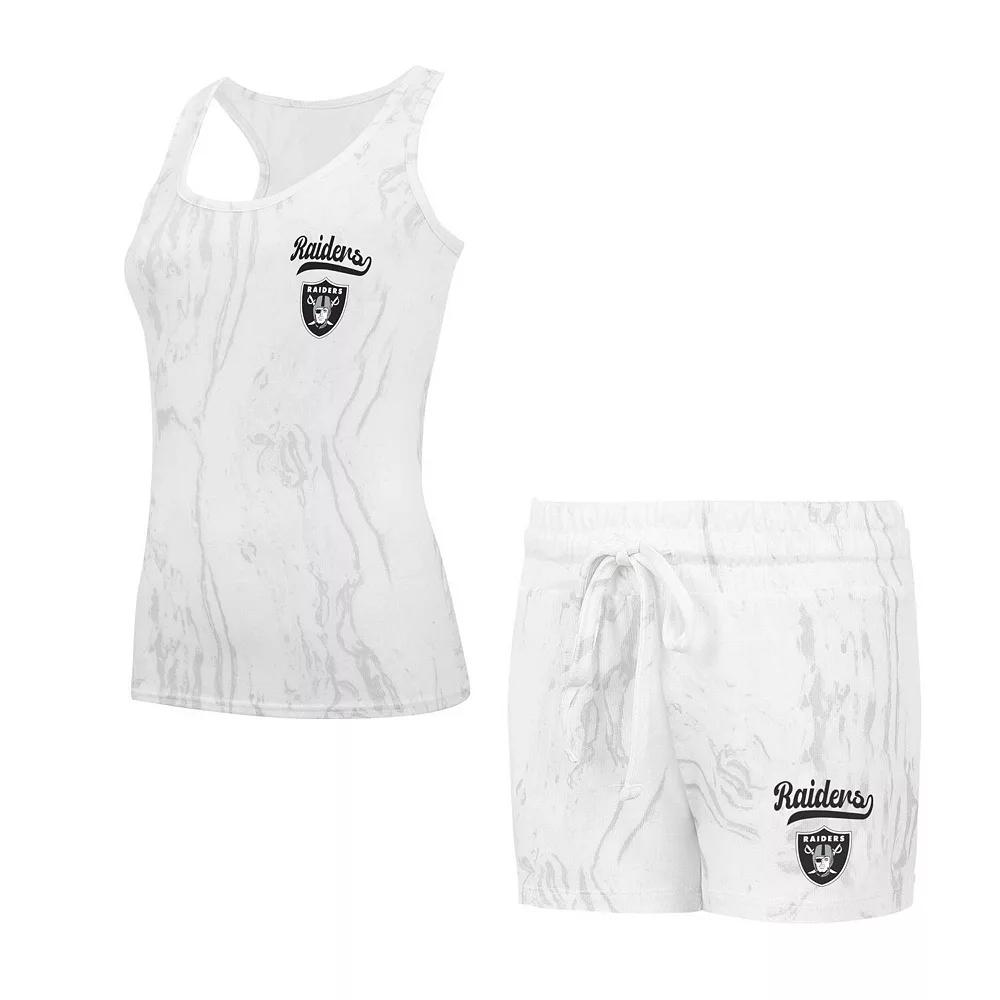 Women's Concepts Sport Las Vegas Raiders Quartz Hacci Knit Tank Top & Shorts Sleep Set,  Product Image