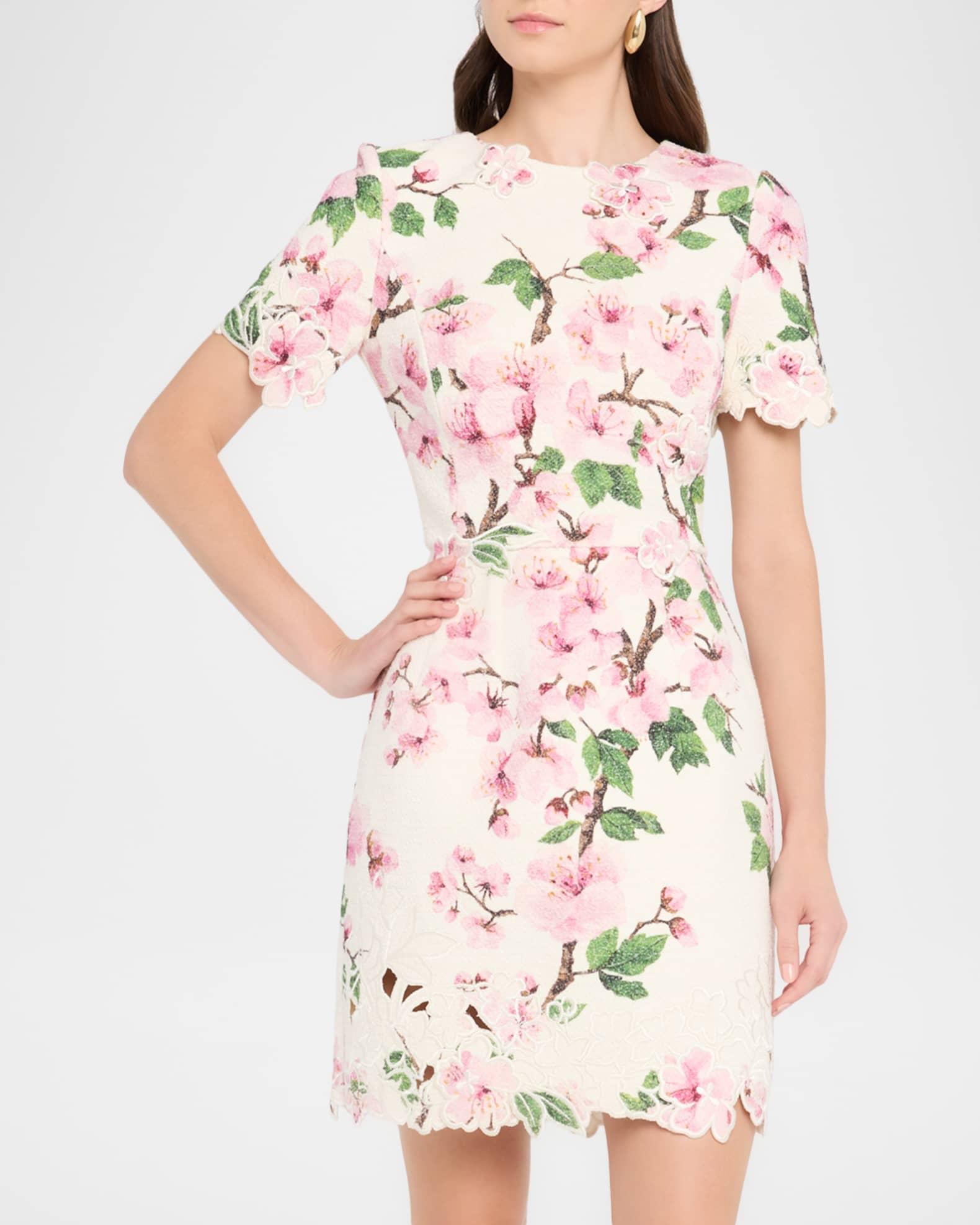 Floral Embroidered Tweed Mini Dress Product Image