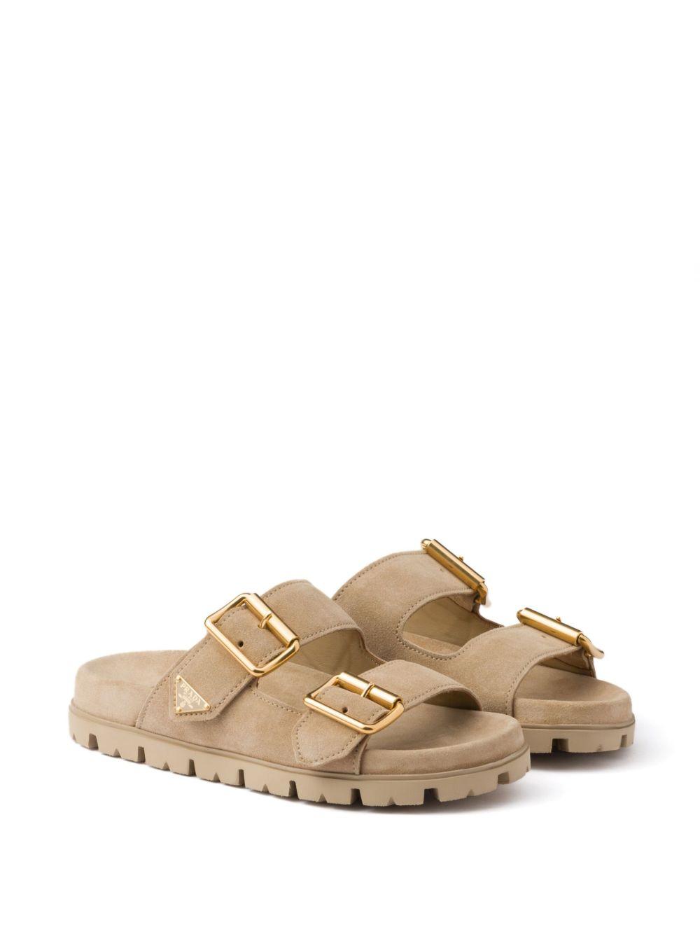 triangle-logo suede slides Product Image