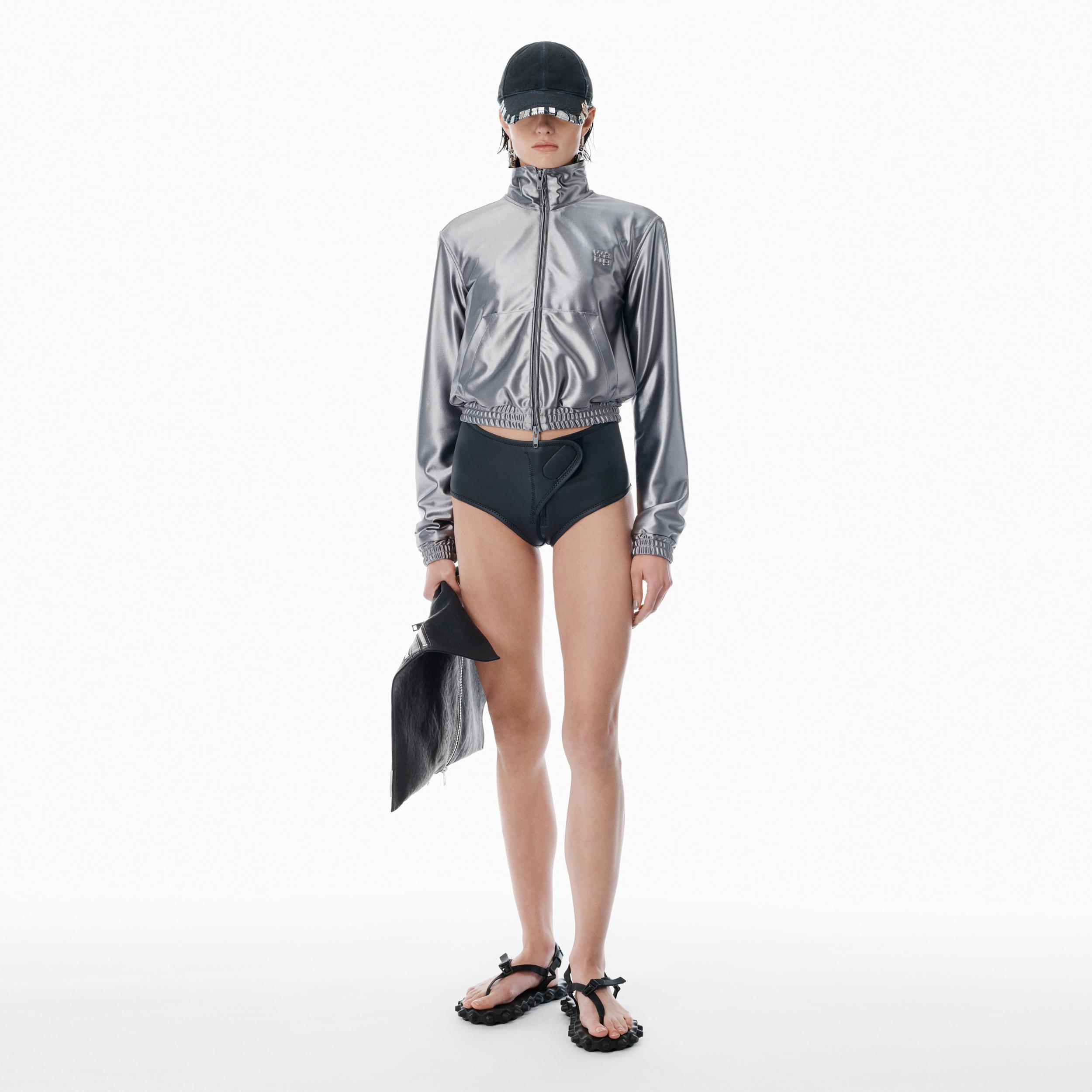 Grey Shrunken Zip-up Jacket Product Image