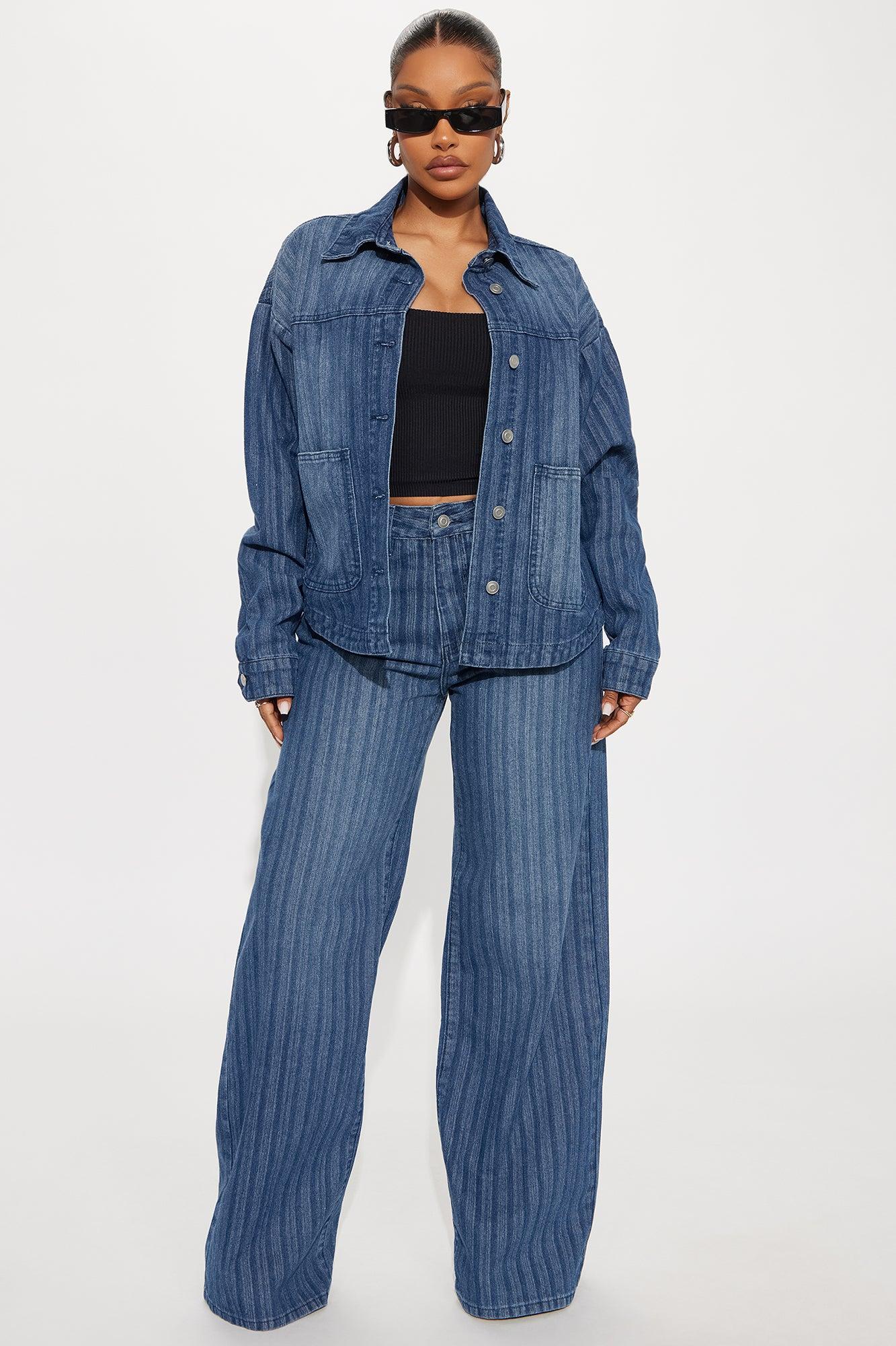 Preston Jacquard Denim Jacket - Dark Wash Female Product Image