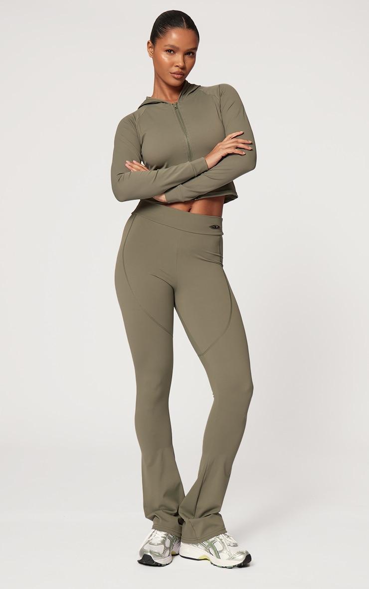 Olive Sculpt Hooded Long Sleeve Gym Jacket Product Image