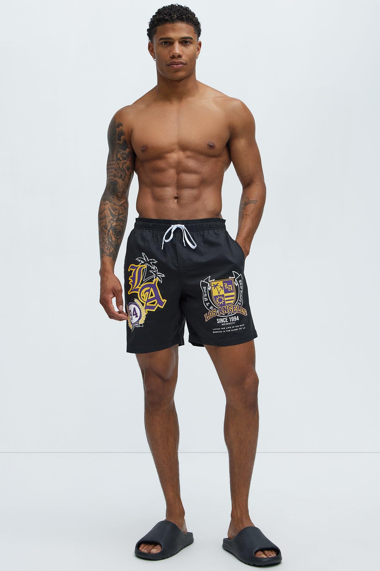 LA Born And Raised Swim Mid Trunk - Black Product Image