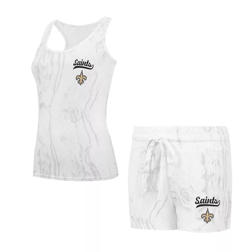 Women's Concepts Sport New Orleans Saints Quartz Hacci Knit Tank Top & Shorts Sleep Set,  Product Image