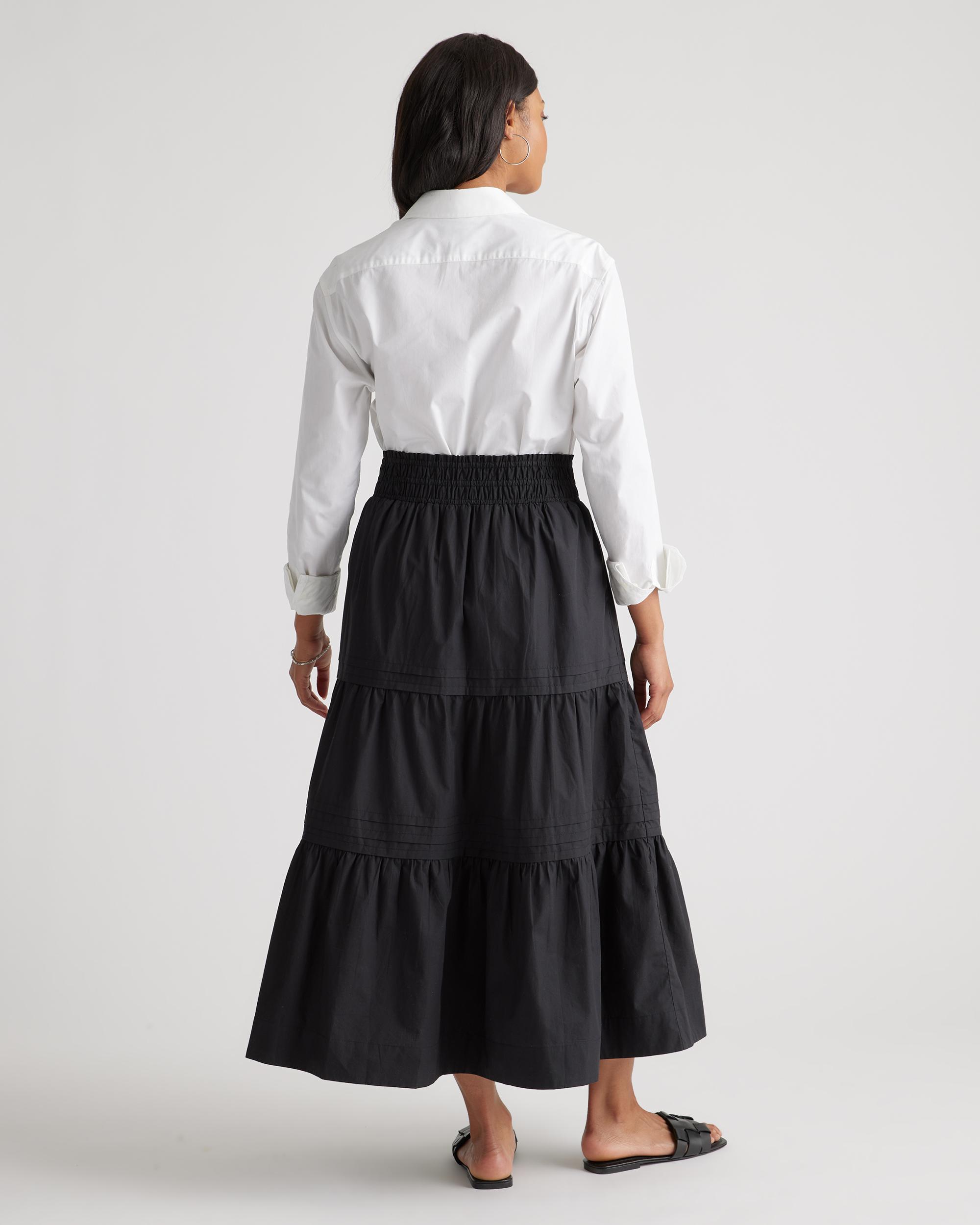 Quince | Women's Poplin Tiered Maxi Skirt Organic Cotton Product Image