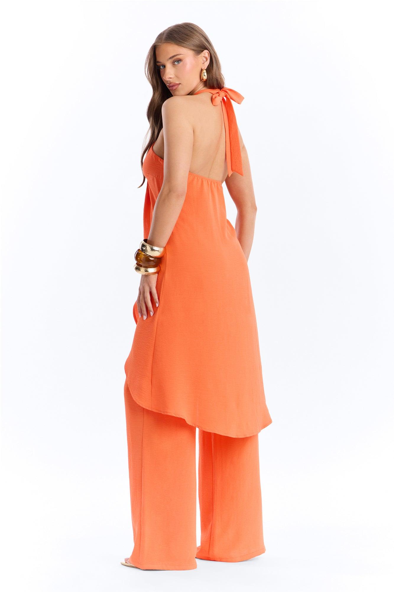 Born For This Halter Pant Set - Orange Female Product Image