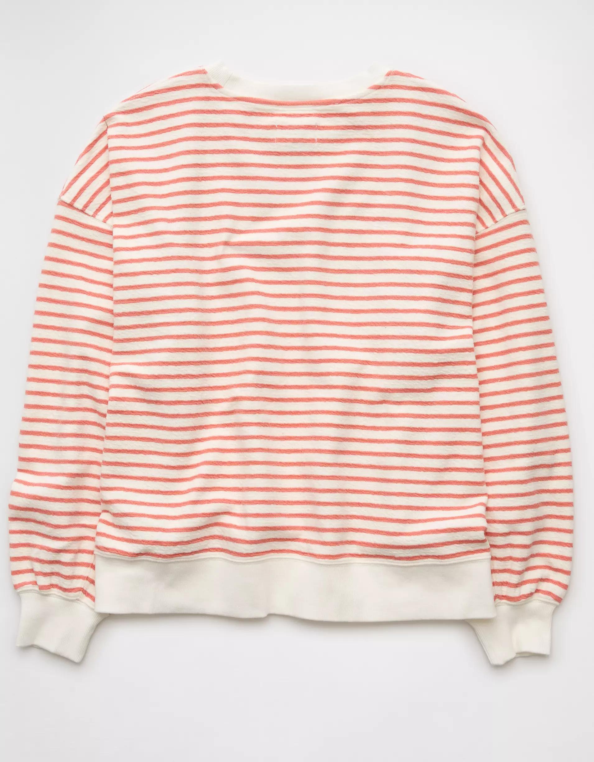 AE Oversized Striped Sweatshirt Product Image
