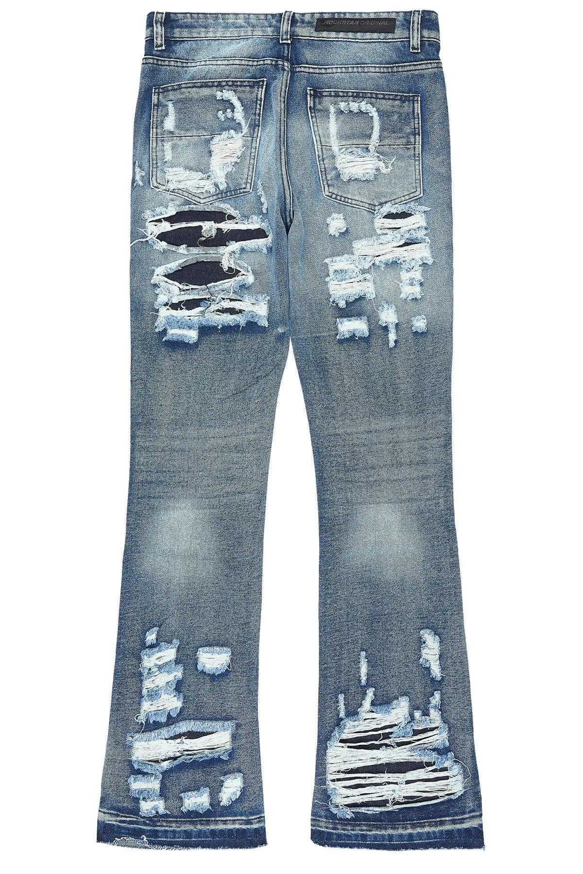 Mathey Medium Blue Rhinestone Stacked Fit Jean Male Product Image