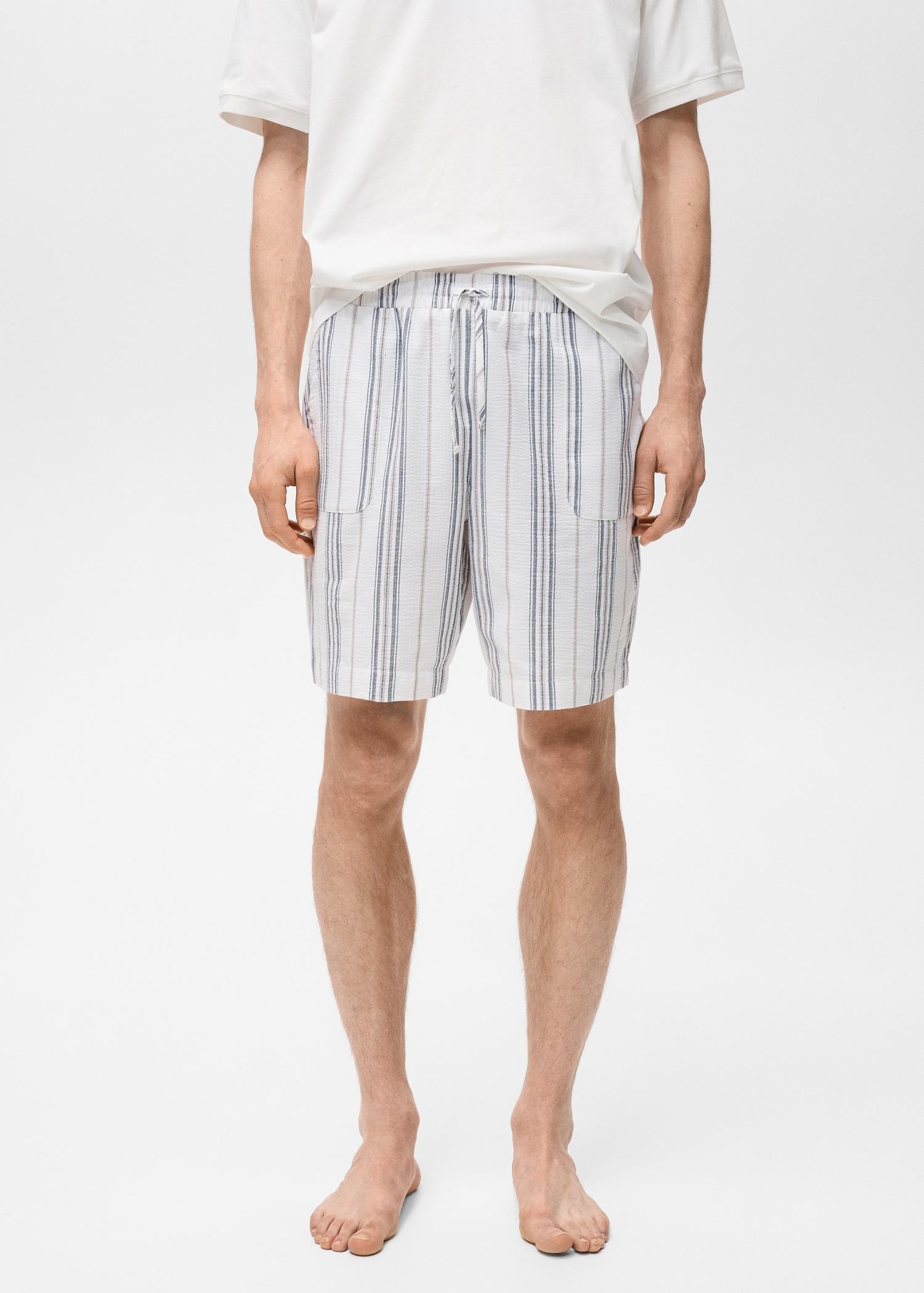 Pack of 100% cotton short pajamas - Men | MANGO USA Product Image