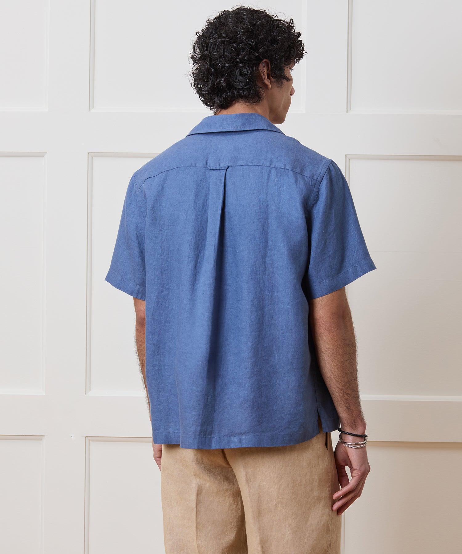 Cropped Sea Soft Irish Linen Camp Collar Shirt Product Image
