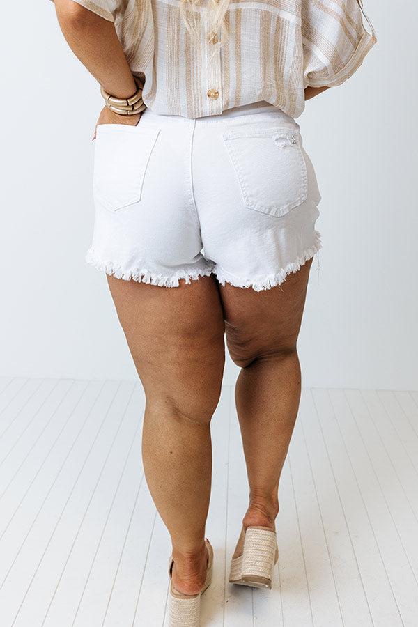 The Mardi High Waist Distressed Shorts Curves Product Image