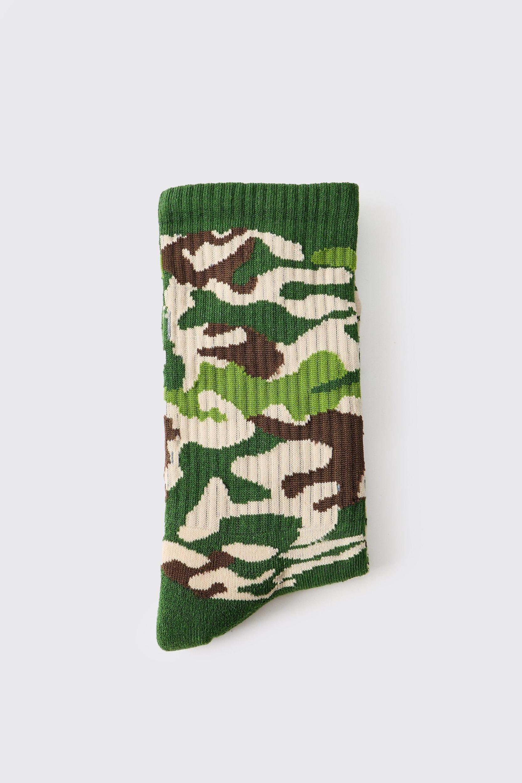 Camo Print Sport Sock | boohooMAN USA Product Image