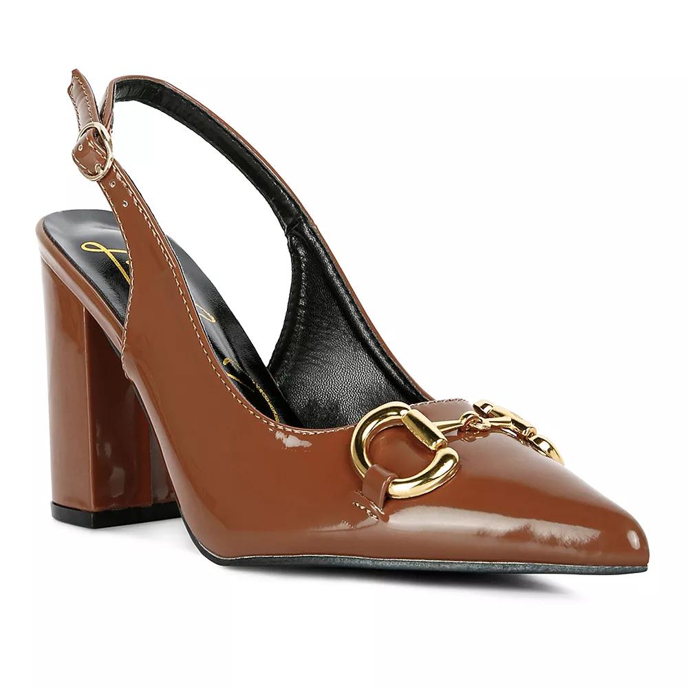 London Rag All Nighter Womens Patent Slingback Heels Product Image