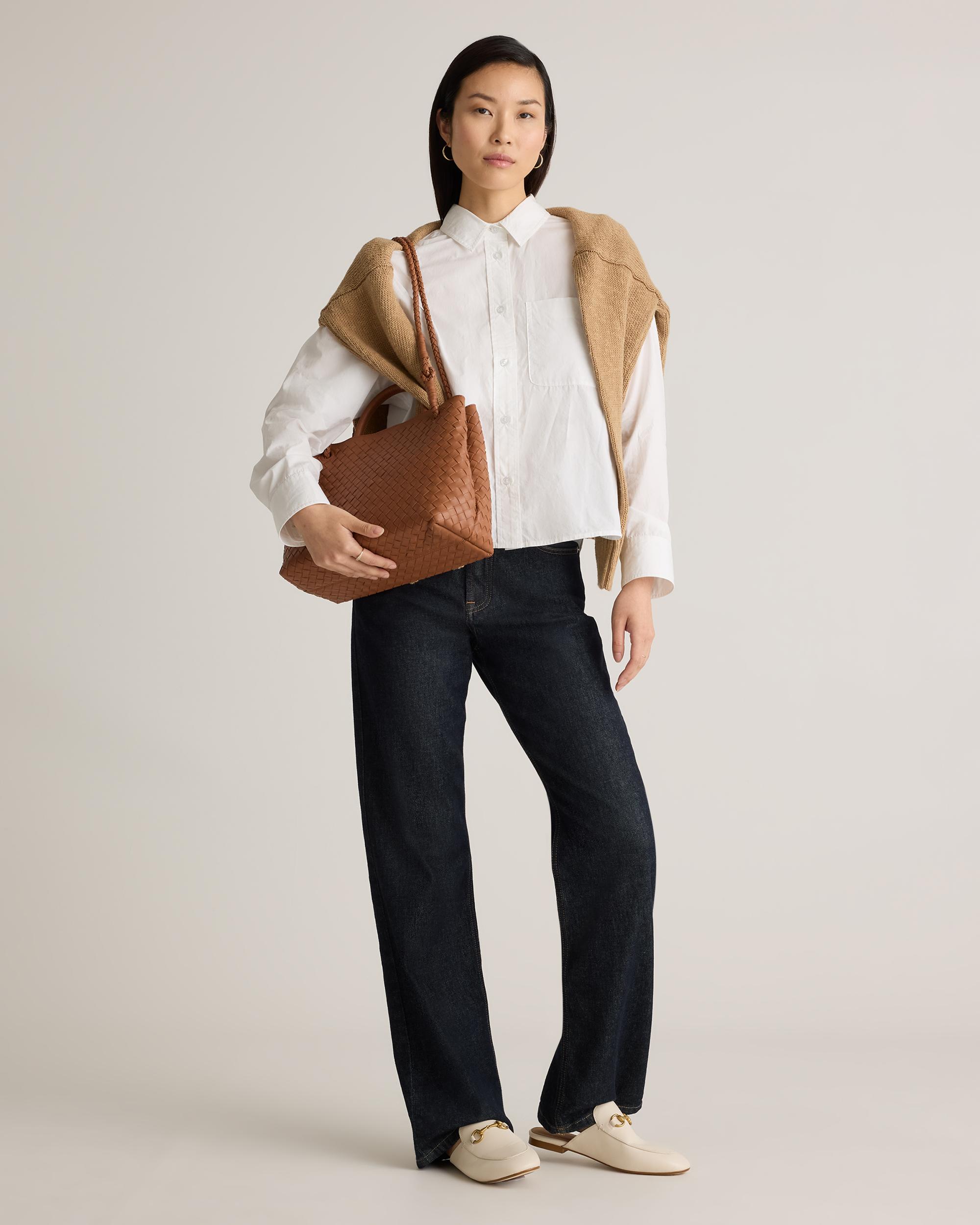 Quince | Women's Italian Leather Handwoven Satchel Product Image