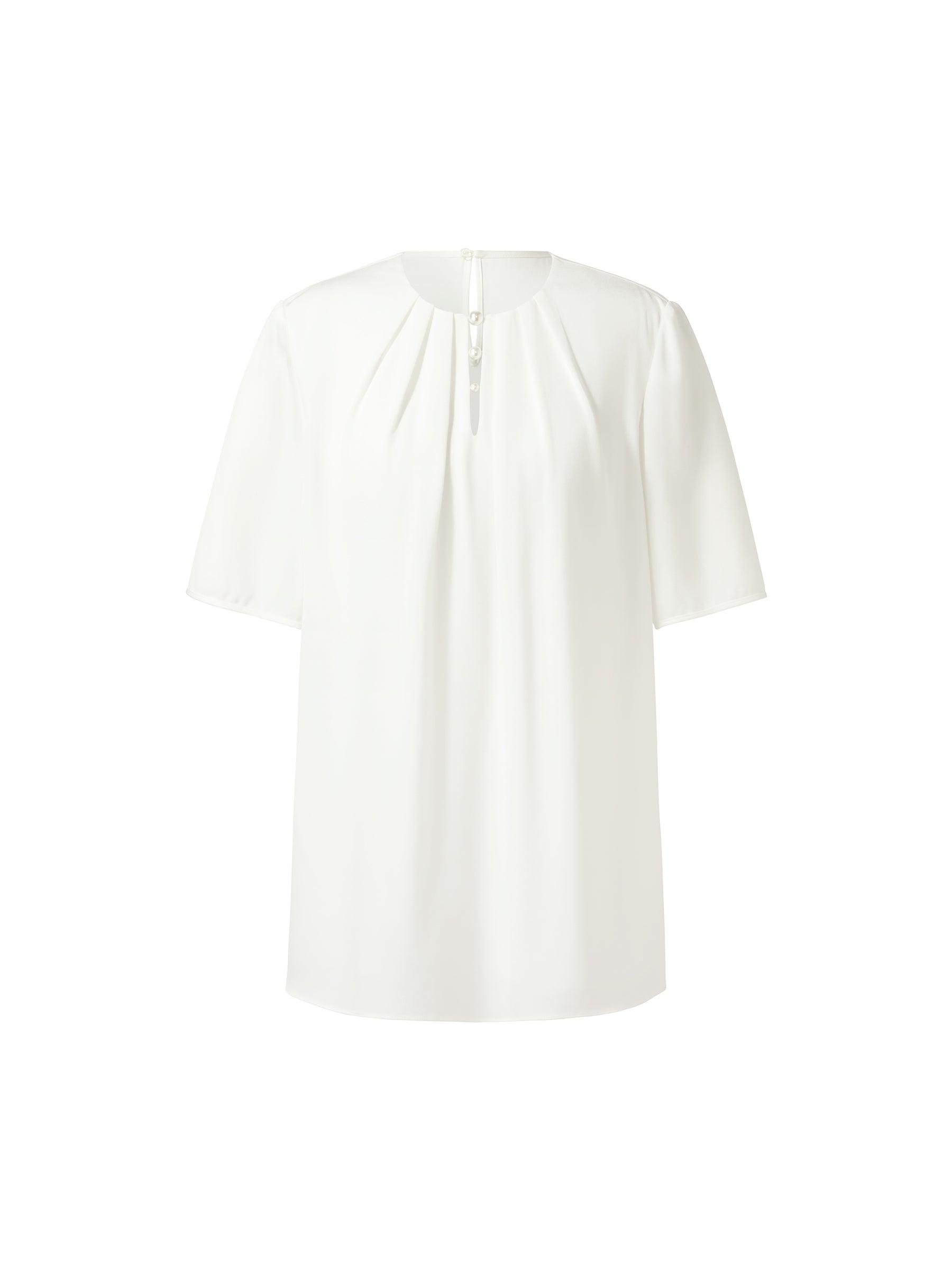 Acetate Blend Women Round Neck Blouse Product Image