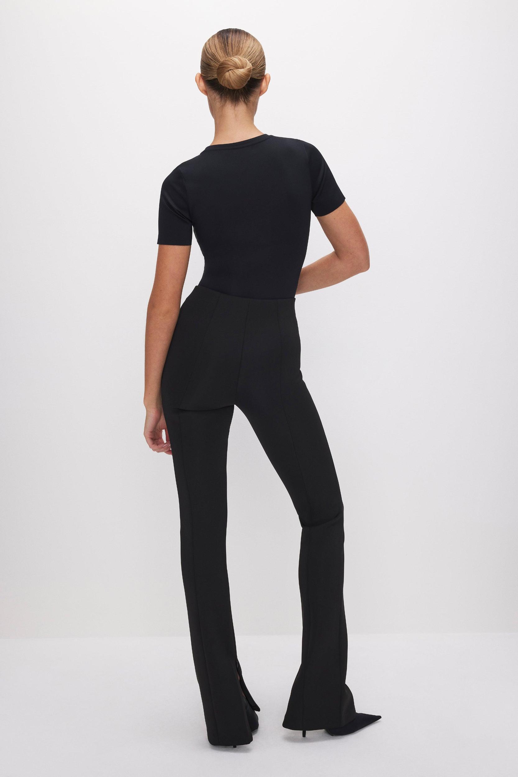 SCUBA PULL-ON STRAIGHT TROUSERS | BLACK001 Product Image